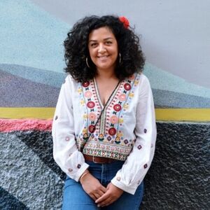 Zara White Crop Top with Colorful Embroidery